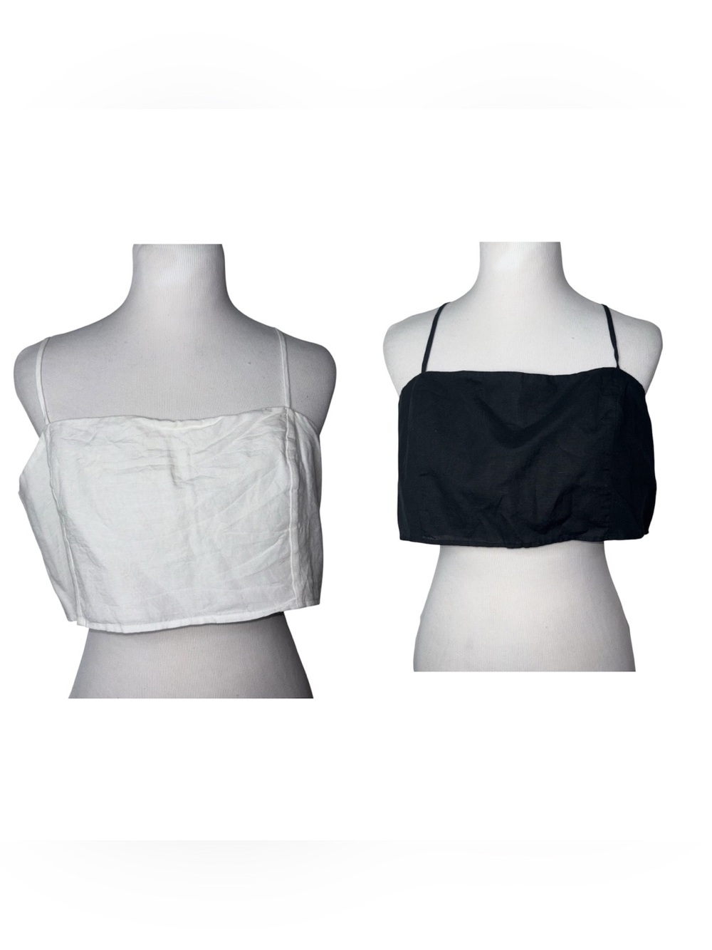 Victoria's Secret Swim Cover Tank Top Crop Top Open Back White & Black M